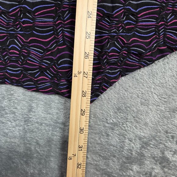 Habitat Top Large Black Purple Textured Asymmetric Lagenlook Stretch Artsy Tunic - Picture 7 of 7